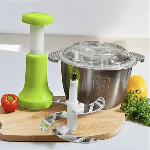 Assorted Stainless Steel Manual Food Chopper 2L – Multi Purpose Vegeta ...